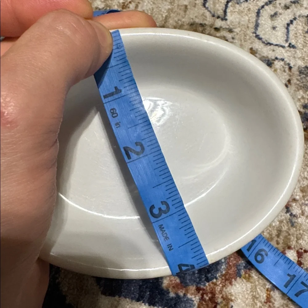 VINTAGE K.T.A.K. S — V CHINA PORCELAIN OVAL SOAP DISH IN WHITE